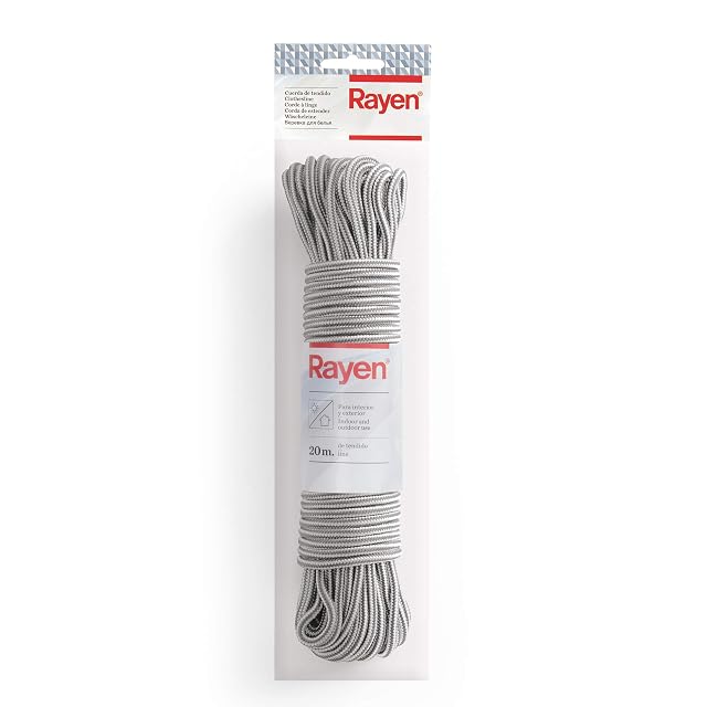Aufgerollte graue Nylon-Wäscheleine von Rayen