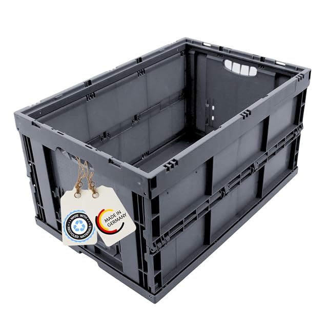 DieKlappbox graue Klappbox im Euro-Format mit glatten Innenwänden