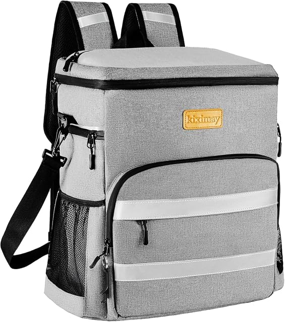 Faltbare Kühltasche von kiximay mit 30 Litern, als Rucksack getragen
