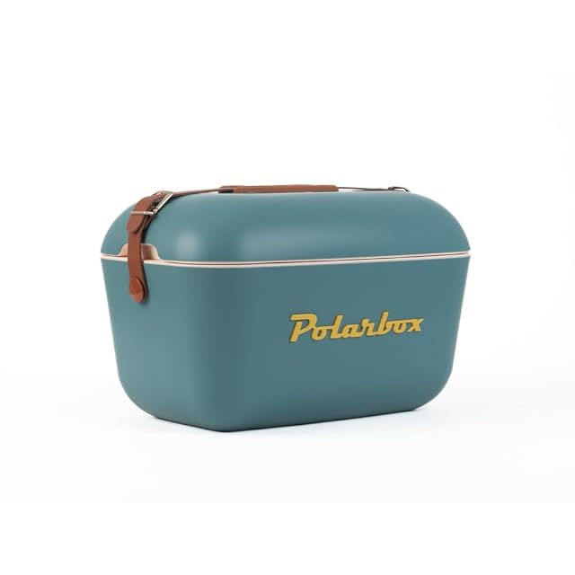 Feste Kühlbox Polarbox von Kreher mit 20 Litern in klassischem Blau mit Schultergurt