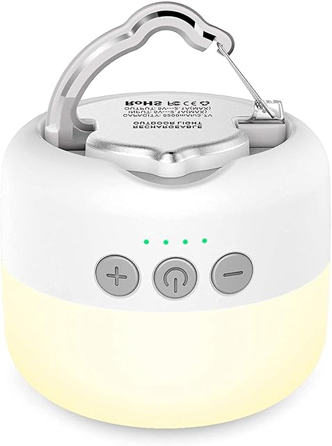 Wiederaufladbare LED-Campinglampe von YFW mit Magneten, Haken und USB-Powerbank-Ausgang