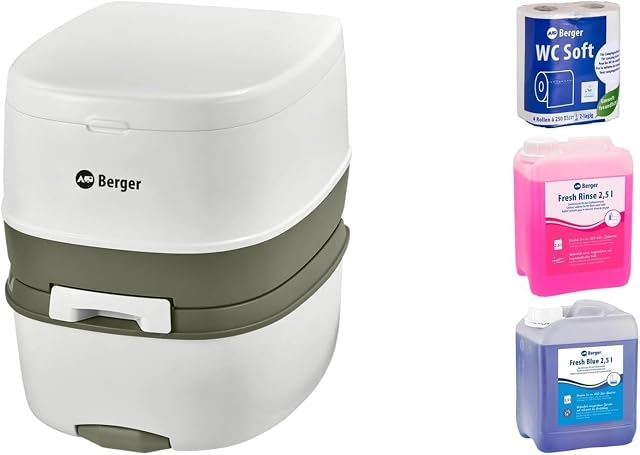 Tragbare Camping-Spültoilette BERGER Bio Supreme mit abnehmbarem Abwassertank