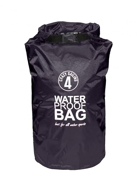 crazy4sailing C4S schwarzer Packsack aus Ripstop mit geschlossenem Rollverschluss