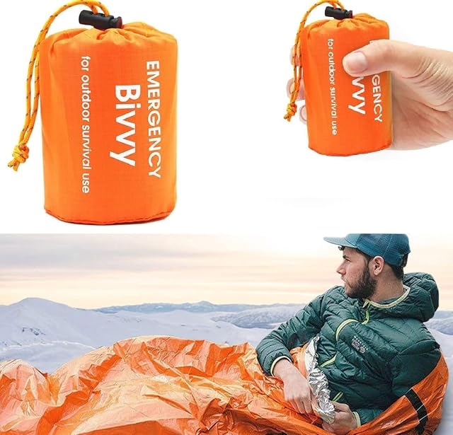 LATTCURE leuchtend oranger Notfall-Biwaksack aus aluminisiertem PE