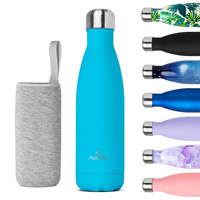 Edelstahl-Vakuumflasche von Nuactiv mit 500 ml und ihrer Baumwollhülle