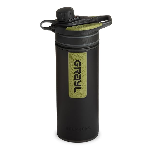 Presswasserflasche GRAYL GeoPress mit 710 ml in schwarzer Tarnausführung