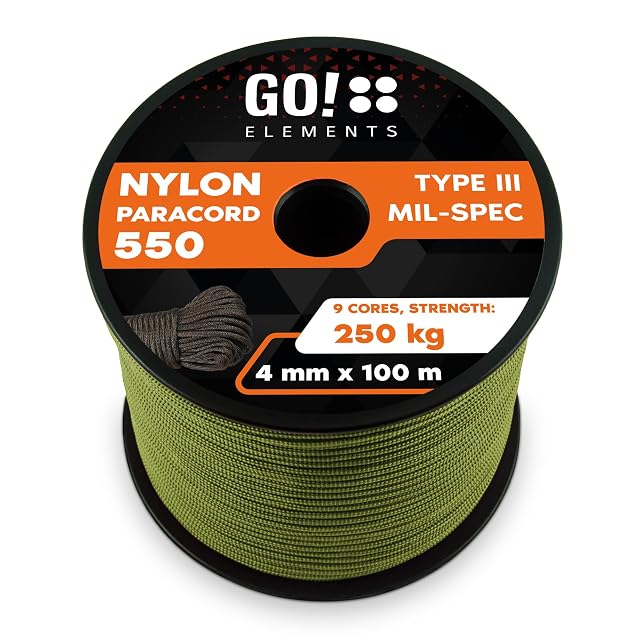 GO!elements Paracord vom Typ III aus Nylon, auf eine Spule gewickelt