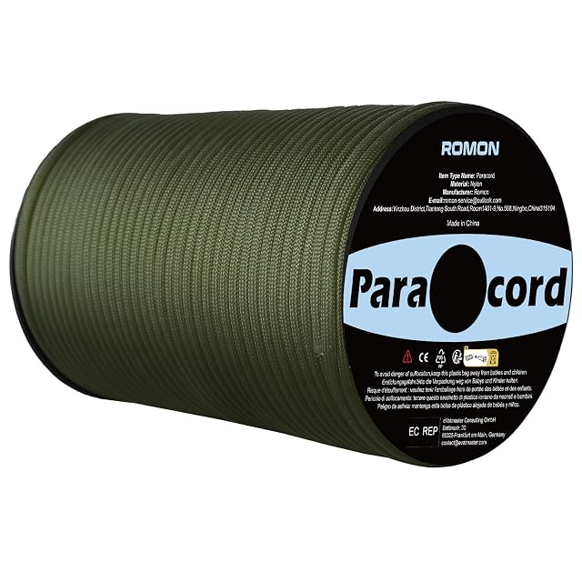 Romon armeegrünes Paracord von 4 mm auf einer Spule mit 100 m
