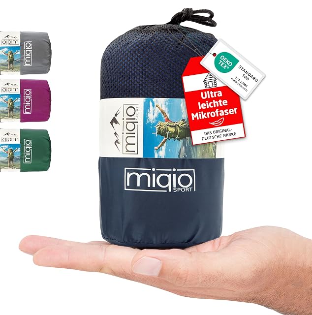 Miqio 2in1 Reise-Hüttenschlafsack, flach ausgebreitet als große Decke