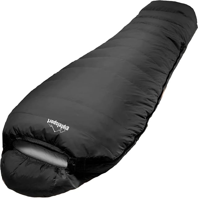Ultraleichter Mumienschlafsack von gipfelsport mit Wärmekragen und Kompressionspackbeutel