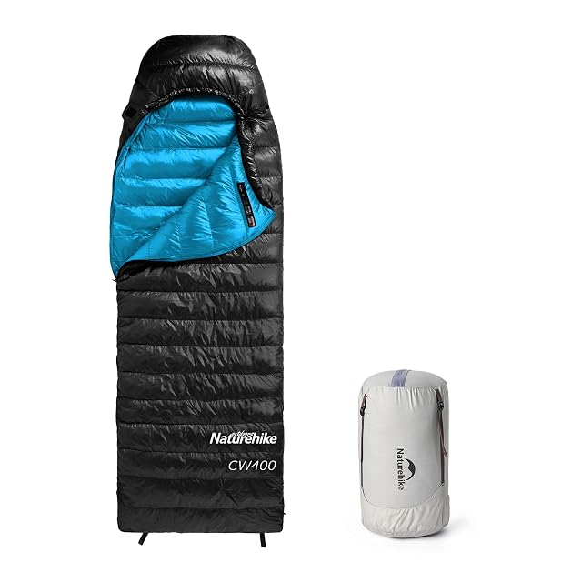 Ultraleichter Daunenschlafsack von Naturehike aus 20D Nylon mit Kapuze und Kompressionsbeutel