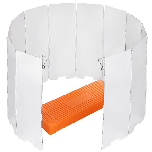 Sagafly faltbarer Windschutz aus Aluminium mit zwölf Lamellen für einen Campingkocher
