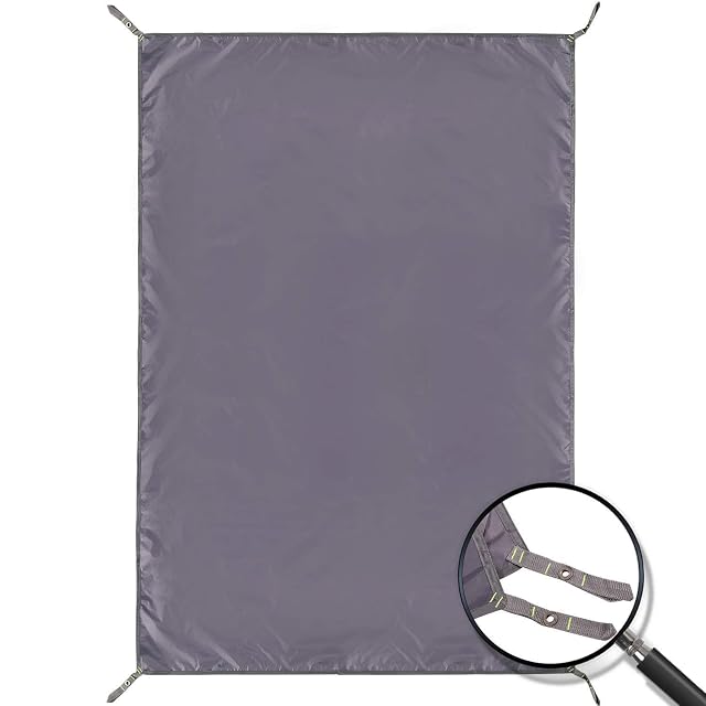 Rechteckiges wasserdichtes Tarp von REDCAMP aus Ripstop-Polyester mit Ösen am Rand